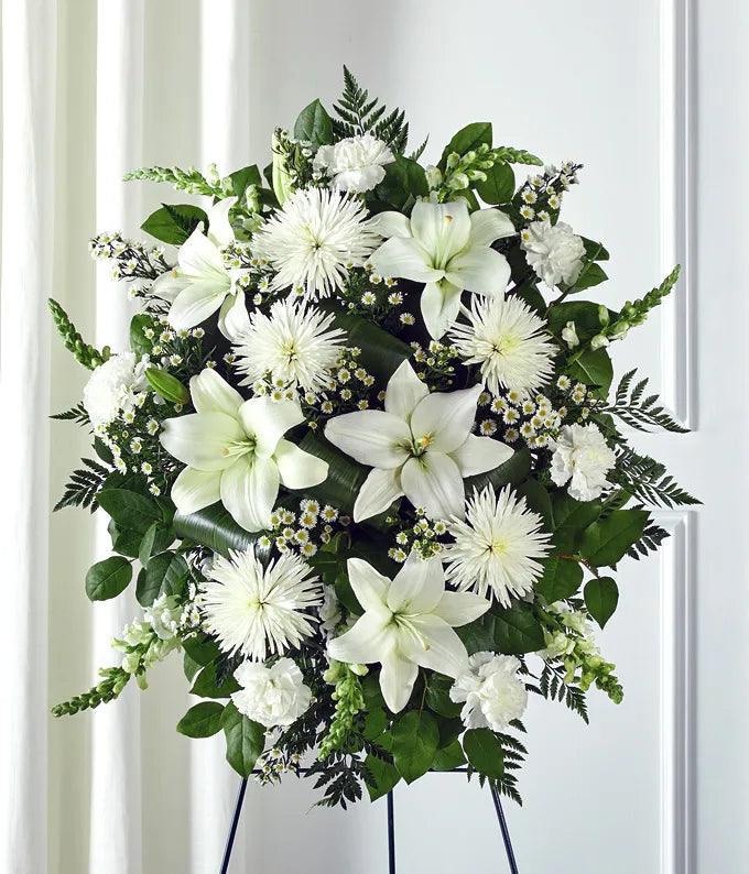 Elegant White Standing Spray for Sympathy