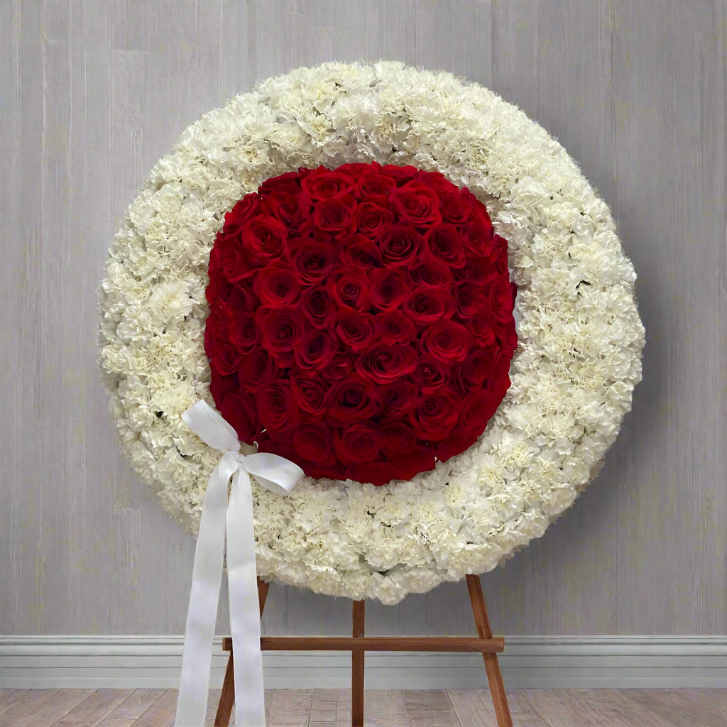 Roses & Carnations BP Standing Sympathy Wreath