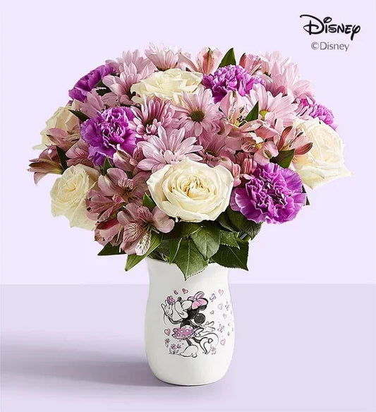 Disney Minnie Mouse Vase With Lavender Garden Bouquet