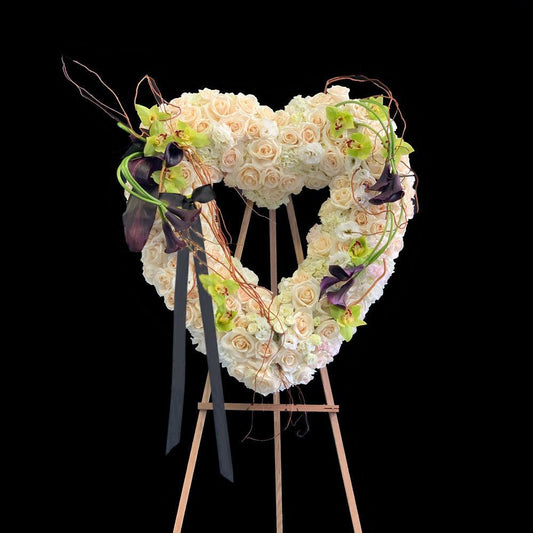 White Love BP Sympathy Standing Heart