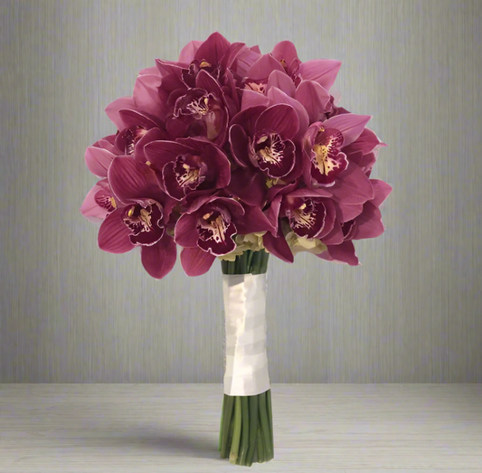 Burgundy Cymbidium Orchid Bouquet