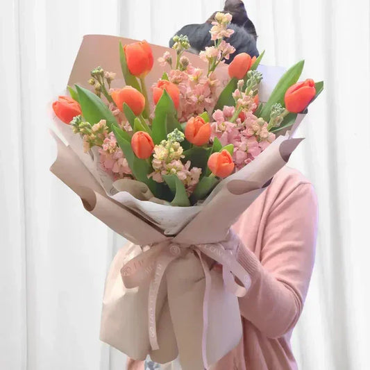 Sunset Splendor Tulip Arrangement (Create Your Own Bouquet)